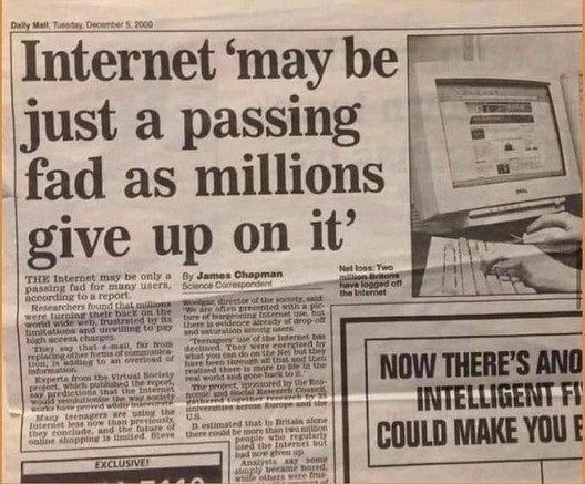 Newspaper headline from the Daily Mail on Tuesday, December 5, 2000, stating 