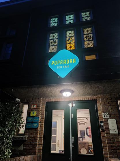 Entrance of Popradar in The Hague (formerly Haags Pop Centrum aka HPC). If I am correct, this was a former school building. 