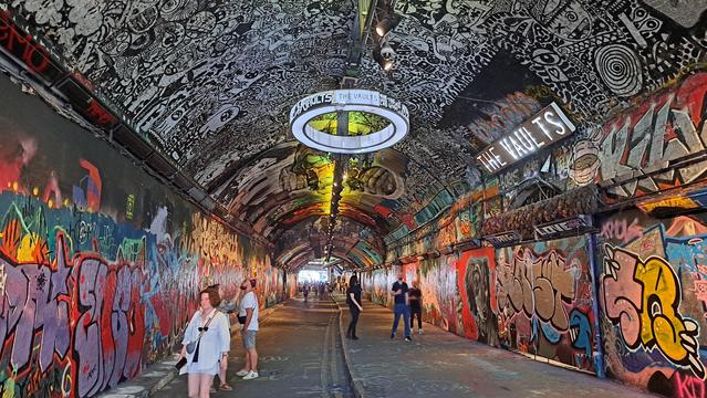 A tunnel of graffiti
