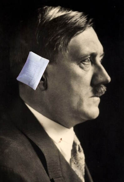 Photo of Hitler with a bandage on his ear like Trump‘s. 

