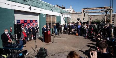 Rudy Giuliani held a press conference at Four Seasons Total Landscaping on Saturday, November 7, 2020