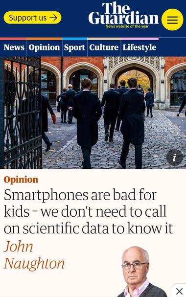 Screengrab of Guardian article titles 