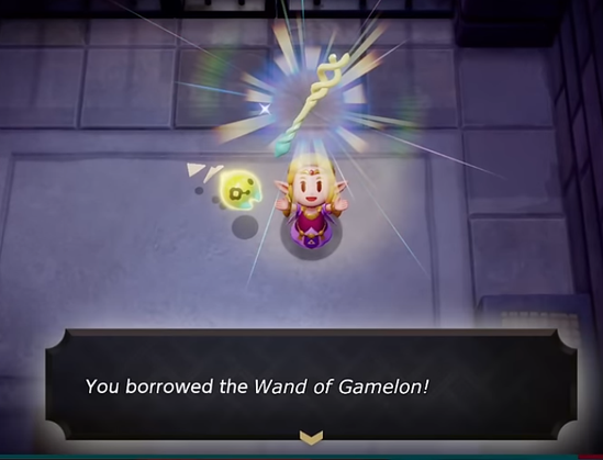  A screenshot of Echoes of Wisdom shown if the Wand of Gamelon