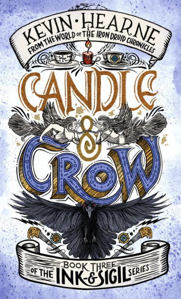 Cover art for Candle & Crow illustrated by Sarah J Coleman. Features sirens (the mythological kind) and a red-eyed crow