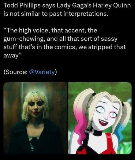 Todd Phillips says Lady Gaga's Harley Quinn is not similar to past interpretations
 