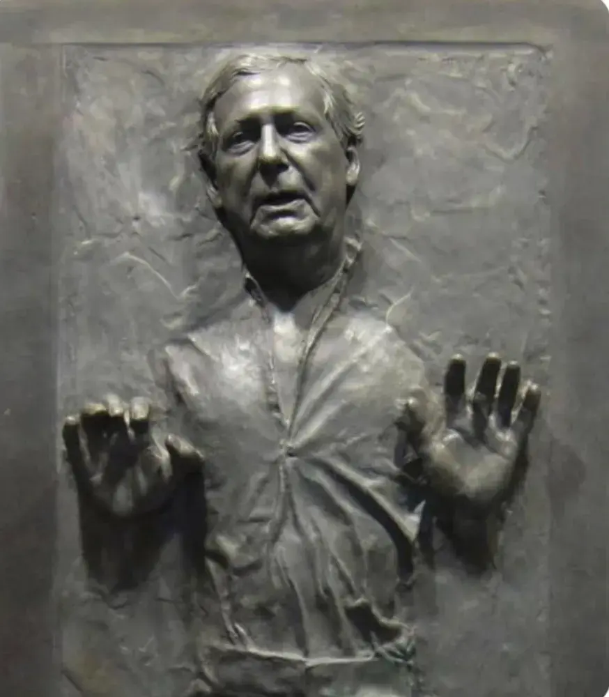 Mitch McConnel frozen in Carbonite like Han Solo