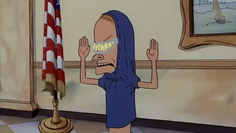 Beavis with shitty visor